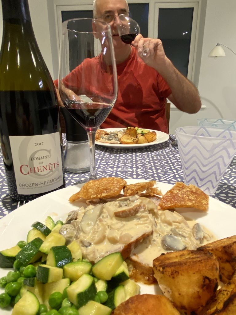 Roast pork with a northern Rhone Syrah, Crozes-Hermitage