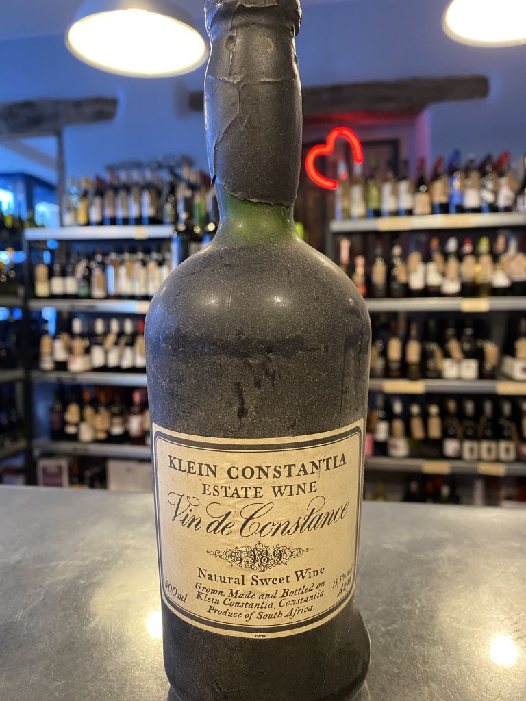A bottle of Klein Constantia natural sweet wine 1989.