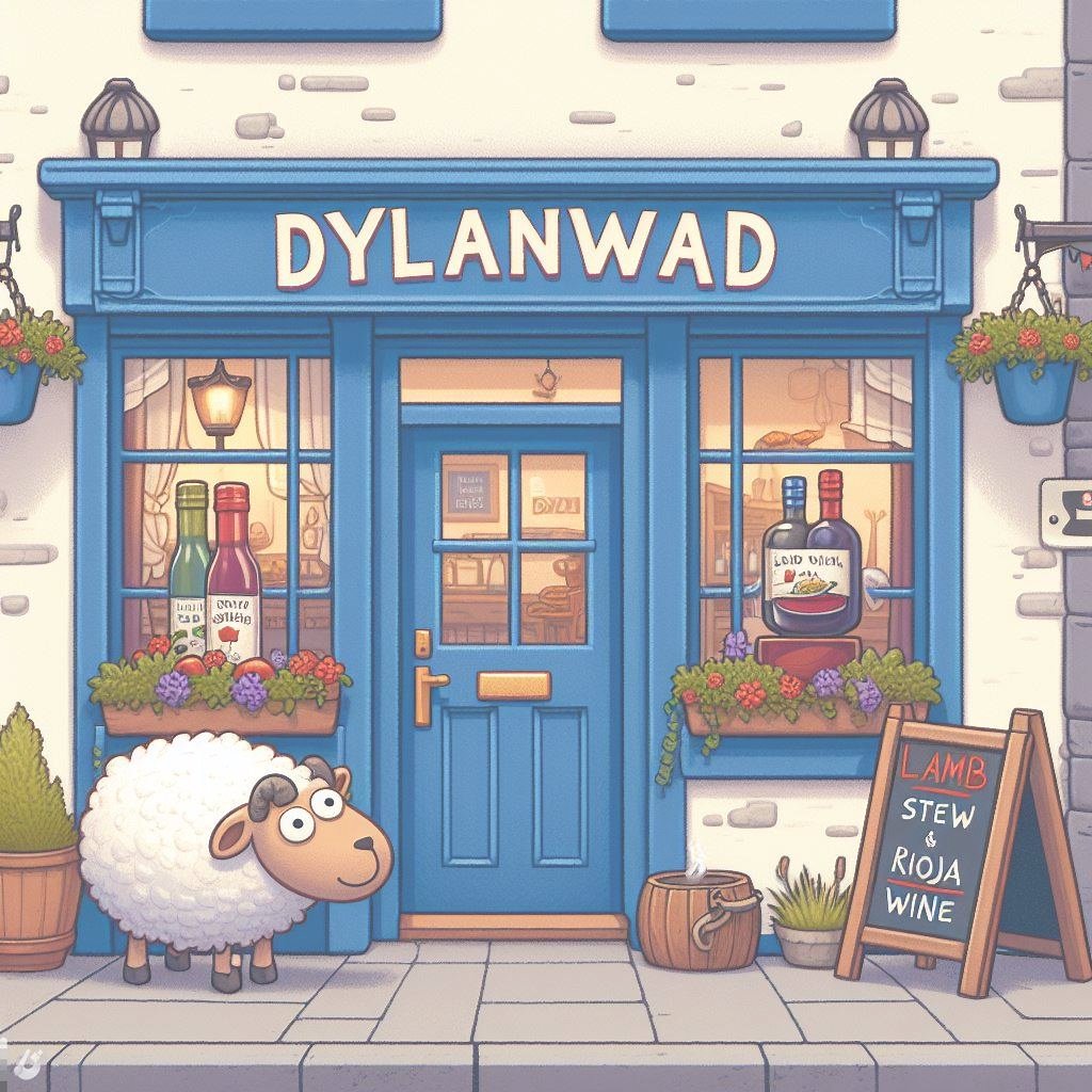 AI Picture of the shop with a sheep